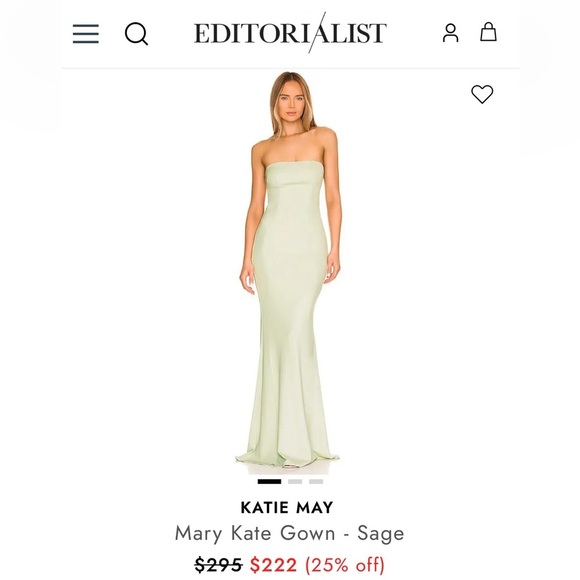 Katie May Strapless Sage Color with open back size xxs - Picture 4 of 11